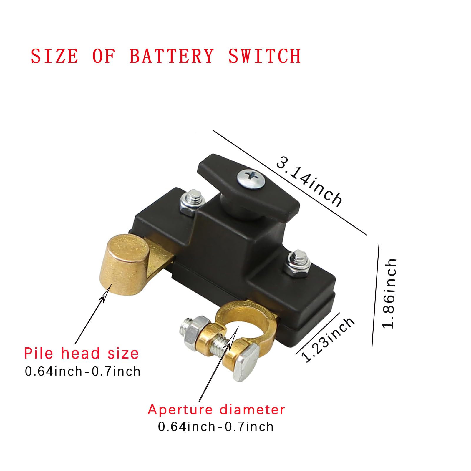 Battery Disconnect Switch,for 12V / 24V 250/1000 Amps,Lsolator Power Cutoff Switch for Car Marine Boat RV ATV (Upgrade)